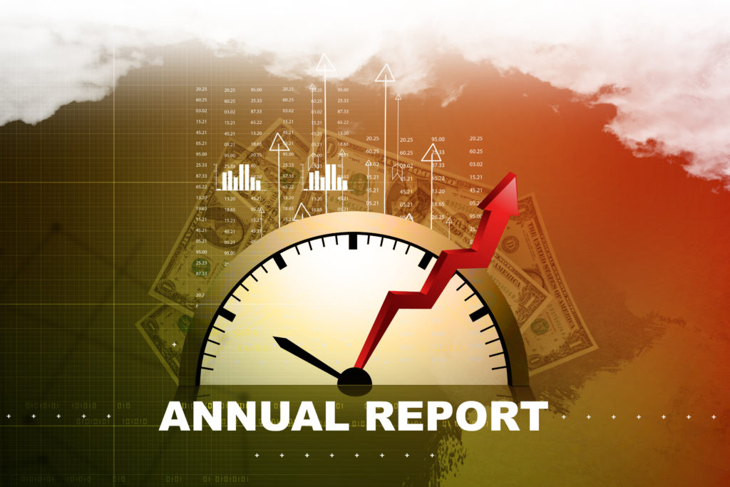 Financial annual report concept